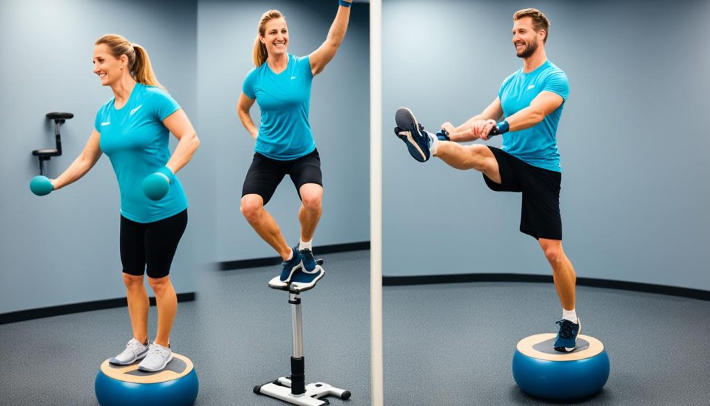 Wobble board exercises for knee rehab