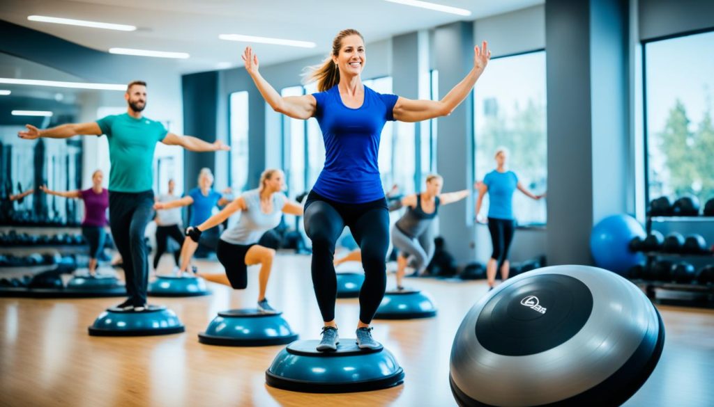 balance training with Bosu ball